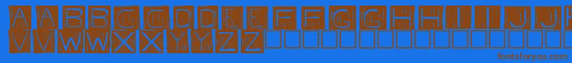 Fkafont Font – Brown Fonts on Blue Background