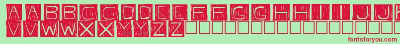 フォントFkafont – 赤い文字の緑の背景
