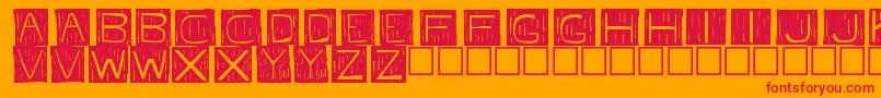 Fkafont-Schriftart – Rote Schriften auf orangefarbenem Hintergrund