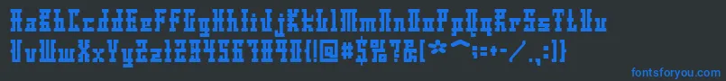 DsAyaksNormal-Schriftart – Blaue Schriften auf schwarzem Hintergrund