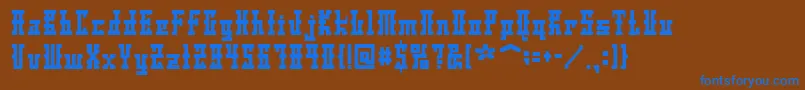 DsAyaksNormal Font – Blue Fonts on Brown Background