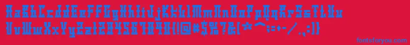 DsAyaksNormal Font – Blue Fonts on Red Background