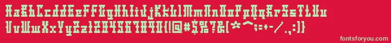 フォントDsAyaksNormal – 赤い背景に緑の文字