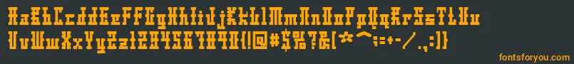 フォントDsAyaksNormal – 黒い背景にオレンジの文字