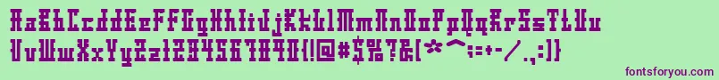 DsAyaksNormal Font – Purple Fonts on Green Background