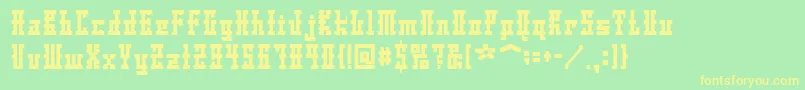 DsAyaksNormal-Schriftart – Gelbe Schriften auf grünem Hintergrund