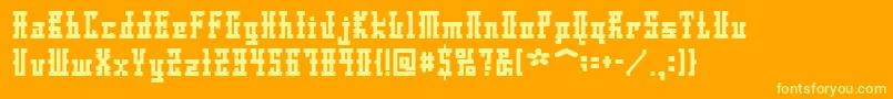 フォントDsAyaksNormal – オレンジの背景に黄色の文字