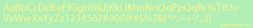 MyriadWeb Font – Yellow Fonts on Green Background