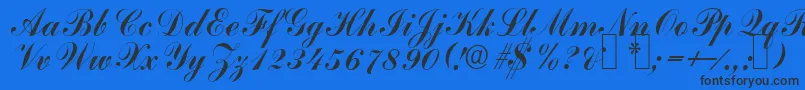 CommercialscripttwoRegular Font – Black Fonts on Blue Background