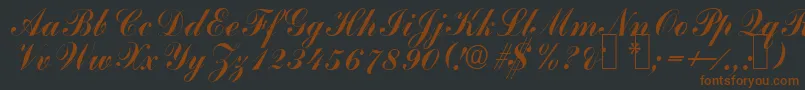 CommercialscripttwoRegular Font – Brown Fonts on Black Background