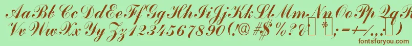 CommercialscripttwoRegular Font – Brown Fonts on Green Background