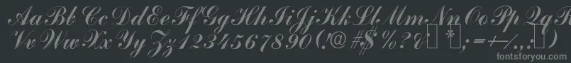 CommercialscripttwoRegular Font – Gray Fonts on Black Background