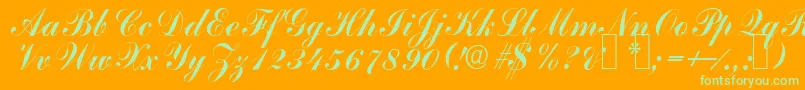 CommercialscripttwoRegular Font – Green Fonts on Orange Background