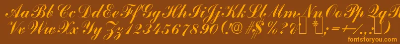 CommercialscripttwoRegular Font – Orange Fonts on Brown Background