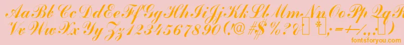 CommercialscripttwoRegular Font – Orange Fonts on Pink Background