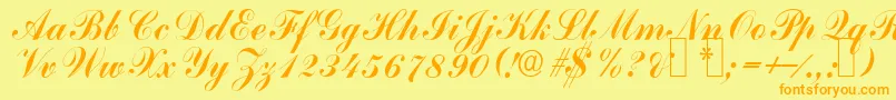 CommercialscripttwoRegular Font – Orange Fonts on Yellow Background