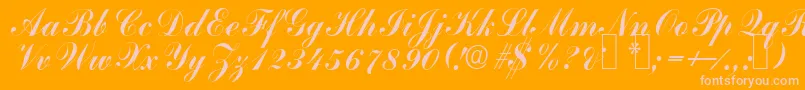 CommercialscripttwoRegular-Schriftart – Rosa Schriften auf orangefarbenem Hintergrund