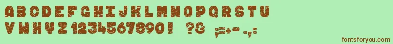 FuguMaki Font – Brown Fonts on Green Background
