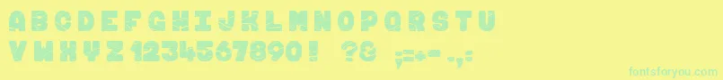 FuguMaki Font – Green Fonts on Yellow Background