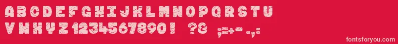 FuguMaki Font – Pink Fonts on Red Background