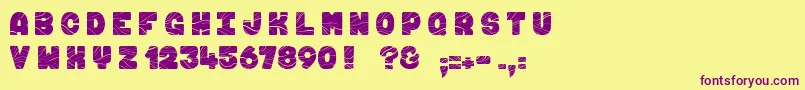 FuguMaki Font – Purple Fonts on Yellow Background