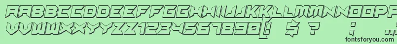 フォントSuggested3DItalic – 緑の背景に黒い文字