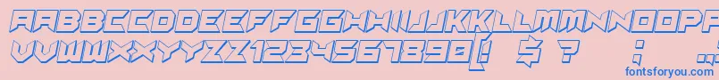 Suggested3DItalic Font – Blue Fonts on Pink Background