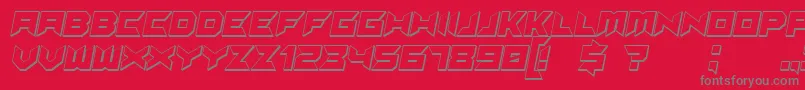 Suggested3DItalic Font – Gray Fonts on Red Background