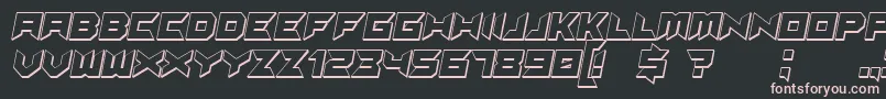 Suggested3DItalic Font – Pink Fonts on Black Background
