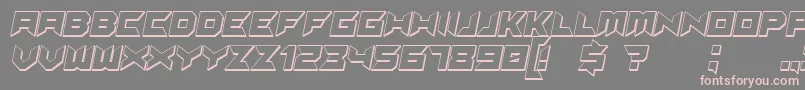 Suggested3DItalic Font – Pink Fonts on Gray Background