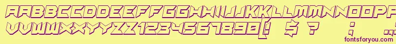 Suggested3DItalic Font – Purple Fonts on Yellow Background