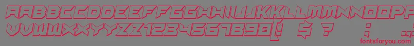 Suggested3DItalic Font – Red Fonts on Gray Background