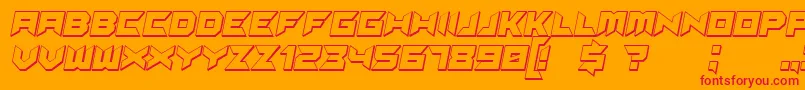 Suggested3DItalic Font – Red Fonts on Orange Background