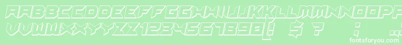 Suggested3DItalic Font – White Fonts on Green Background