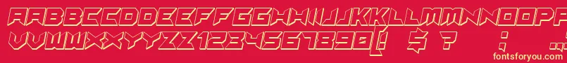 Suggested3DItalic Font – Yellow Fonts on Red Background