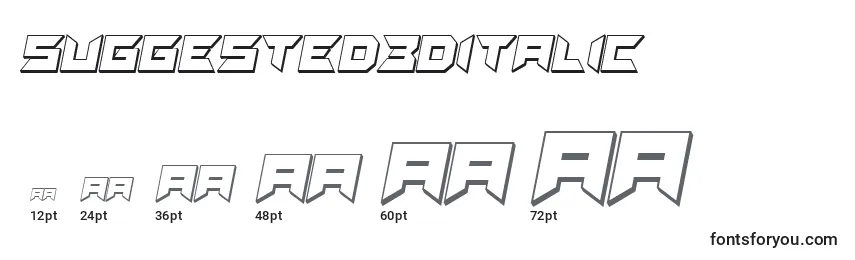 Suggested3DItalic Font Sizes
