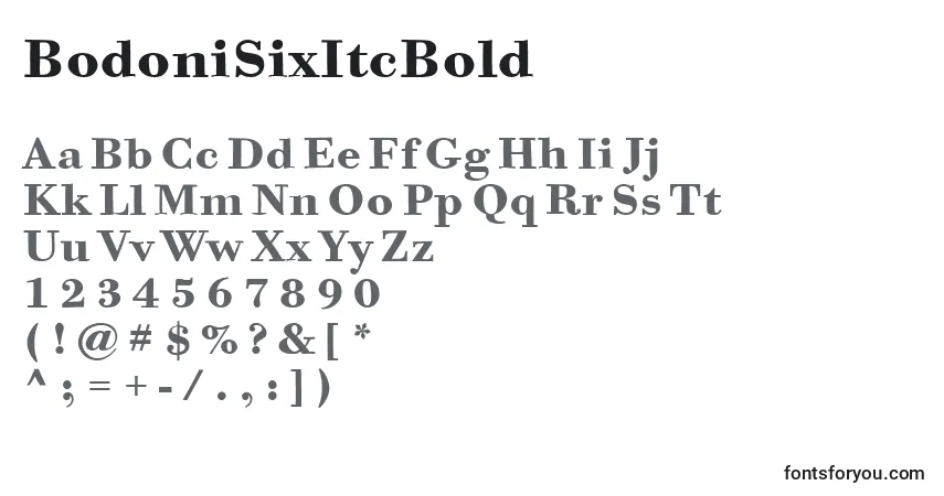 Шрифт BodoniSixItcBold – алфавит, цифры, специальные символы