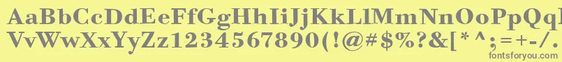 フォントBodoniSixItcBold – 黄色の背景に灰色の文字