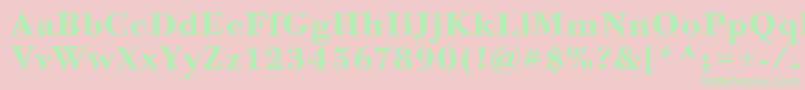 BodoniSixItcBold Font – Green Fonts on Pink Background