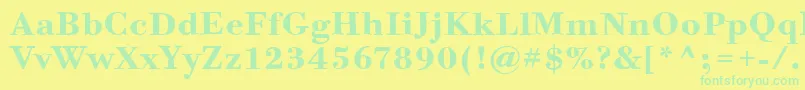 BodoniSixItcBold Font – Green Fonts on Yellow Background