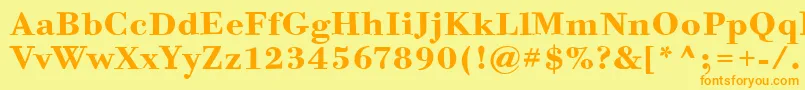 BodoniSixItcBold Font – Orange Fonts on Yellow Background