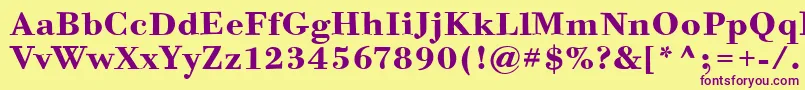 BodoniSixItcBold Font – Purple Fonts on Yellow Background