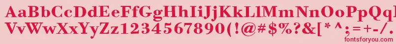 BodoniSixItcBold Font – Red Fonts on Pink Background