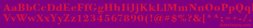 フォントBodoniSixItcBold – 紫の背景に赤い文字