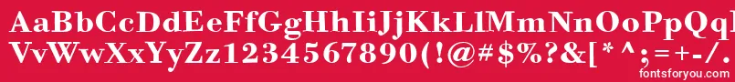 フォントBodoniSixItcBold – 赤い背景に白い文字