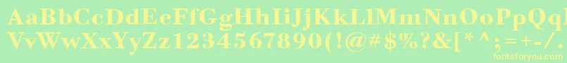 フォントBodoniSixItcBold – 黄色の文字が緑の背景にあります