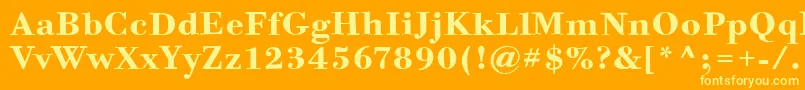 BodoniSixItcBold Font – Yellow Fonts on Orange Background