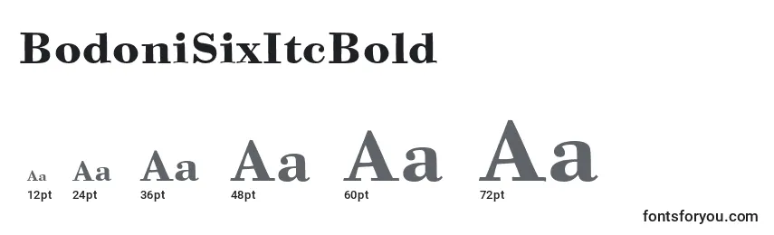 BodoniSixItcBold Font Sizes