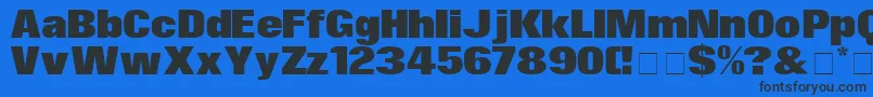 Czcionka SurinDisplaySsi – czarne czcionki na niebieskim tle