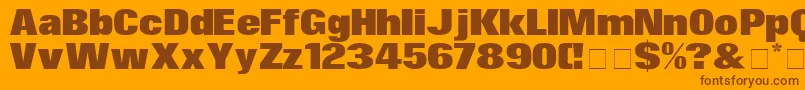SurinDisplaySsi-fontti – ruskeat fontit oranssilla taustalla